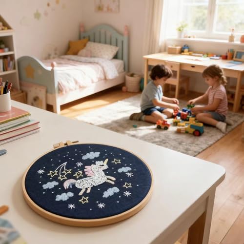 WHEWGLC Embroidery Kit for Beginners, 3 Set Embroidery Starter Kit Cute Animal Patterns, Instruction & Video with Wooden Hoops Needles Threads DIY Hand Sewing Gift for Adults and Teens - size: 6.3 In 3PCS