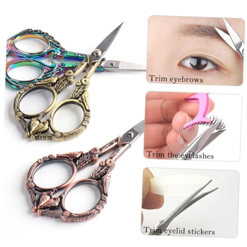 minkissy Stainless Steel Bird Scissors 4.72 in Fine Tip Small Scissors for Eyebrow Beard Eyelash Trimming Embroidery Sewing Craft Home Use Cutter