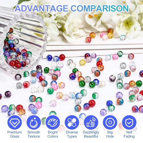 XSEINO About 1200+ PCS 6mm Golden Silk Style Glass Beads Bracelet Making Kit,24 Assorted Colors Golden Silk Series Crystal Beads for Bracelet and Jewelry Making and DIY Crafts,Friendship Bracelets - color: Floral Glass Beads