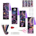 4PC Starry Night Counted Cross Stitch Bookmark Kit for Adults Beginners - color: SQJ002-01