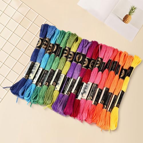 18 Skeins 157.5 Yards Colorful Cross Stitch Floss for Sewing DIY - color: Vibrant Colors