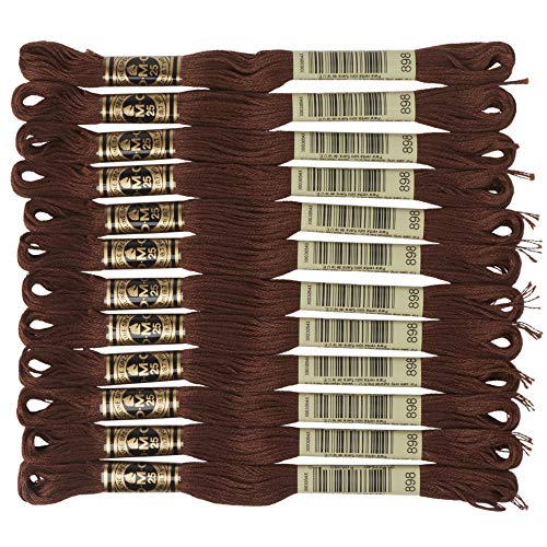 DMC 6-Strand Embroidery Cotton Floss, Very Dark Coffee Brown