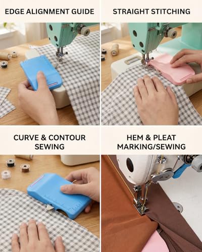 Magnetic Seam Guide with Scale & Seam Ripper for Sewing Machine(Blue) - color: Blue