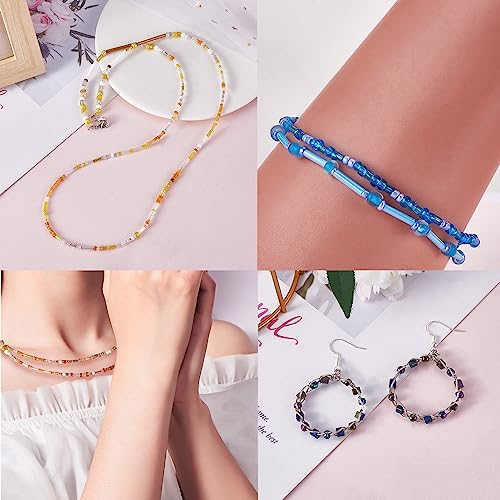 Ornaland Glass Bugle Beads Tiny Long Tube Seed Beads Bulk, Black, 30g - color: Black