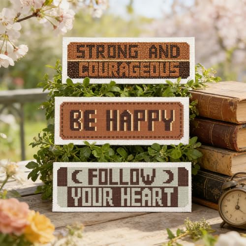 ORIGACH 6 Set Men Inspirational Scripture Cross Stitch Bookmark Kit - style: Men Inspirational Scripture