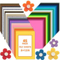 45 PCS Felt Fabric Sheets 8 x 12 Inch 2mm Craft Felt Sheets - size: 8x12in