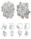 204pcs Water Soluble Hand Sewing Stabilizers，Embroidery Stick and Stitch Embroidery Paper Wash Away Stabilizers，for Embroidery Stabilizers Flower Patterns，for Hand Sewing Lover Beginners.letter&Flower - color: Letter/Letter*2