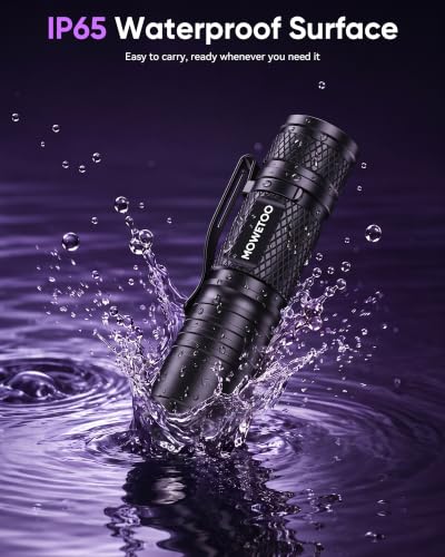 MOWETOO Black Light Flashlight,395nm Mini Zoomable UV Light