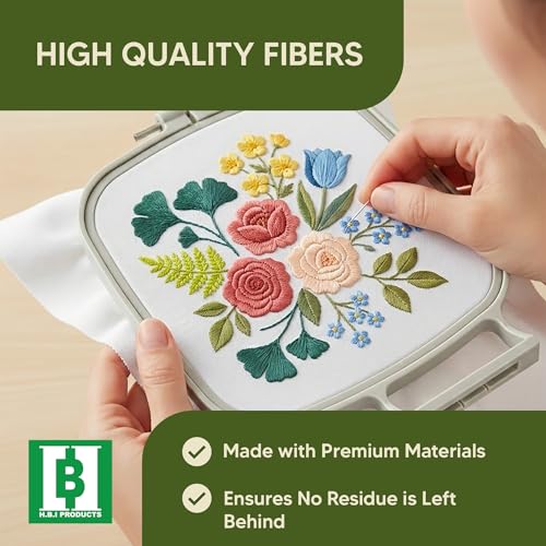 HBI Tear Away Embroidery Stabilizer Sheets, 8 x 8 in, 200 Pack - size: 8"x8" 200 Sheets