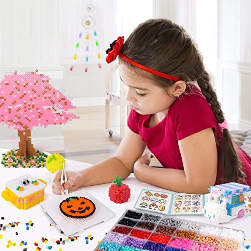 Meland Fuse Beads Kit, 5MM 11,000 Beads in 36 Colors, Crafts for Ages 5-12 - size: 11000 pcs without Iron
