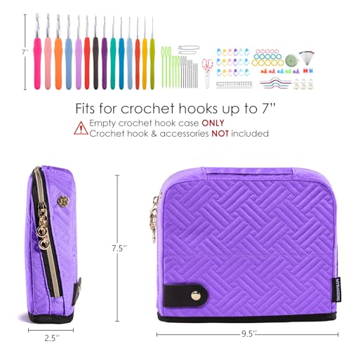 MYBAGZING Empty Crochet Hook Case, Stand-Up Crochet Hook Organizer - color: Purple, size: Case (Empty)