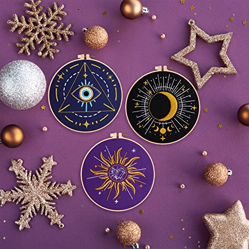 Louise Maelys Tarot Moon Embroidery Kit for Beginners Starry DIY Set - color: kit-3