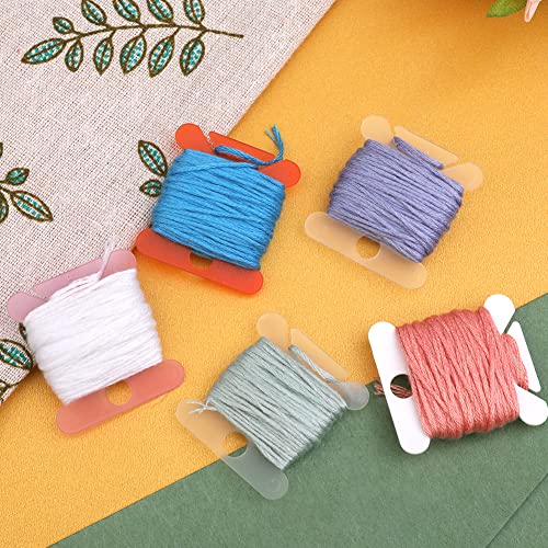 LOKUNN Embroidery Floss Bobbins 150 PCS Embroidery Floss Organizer - color: Transparent*150