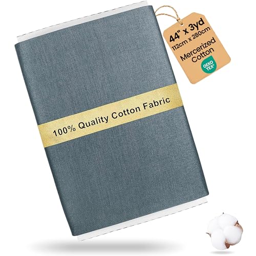 Craftido-19 Options-100% Cotton Fabric by The Yard in Solid Color 44”Wide by 3yd (9 ft) -Medium Weight 5.2 oz-Soft Cotton for Quilting, Sewing, Crafts, Binding, Backing and Lining - Grey - color: Grey