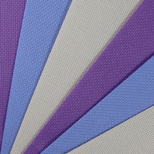 KCS 6 pc of 12" x 18"(30cmx45cm) 14CT Counted Cotton Aida Cloth Cross Stitch Fabric (Cream+Light Blue+Lavender) - color: Cream+light Blue+lavender