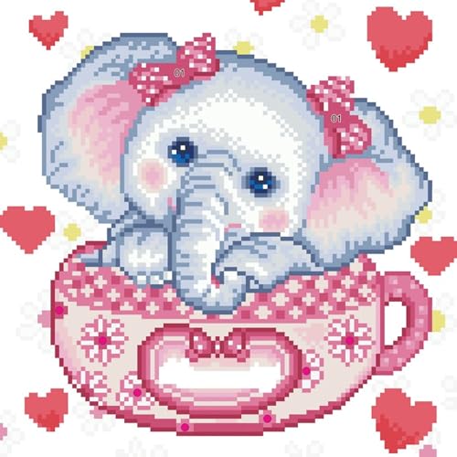 DIAMOND DOTZ Charity Elephant Diamond Painting Kit for Adults with Gems - size: 12 X 12 inches
