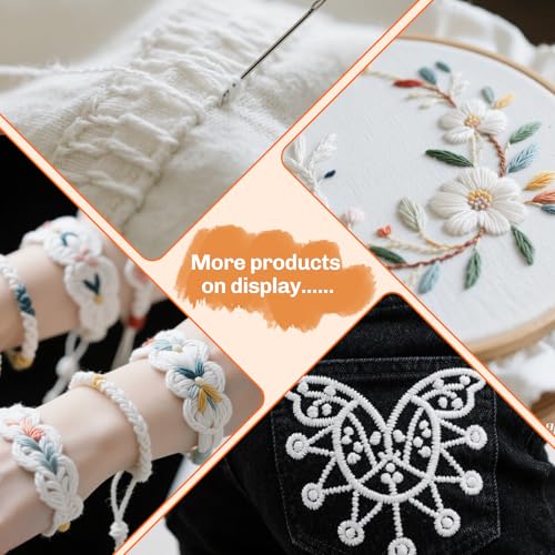20 Skeins Embroidery Floss, White Bracelet String Embroidery Thread - color: 20 Skeins White