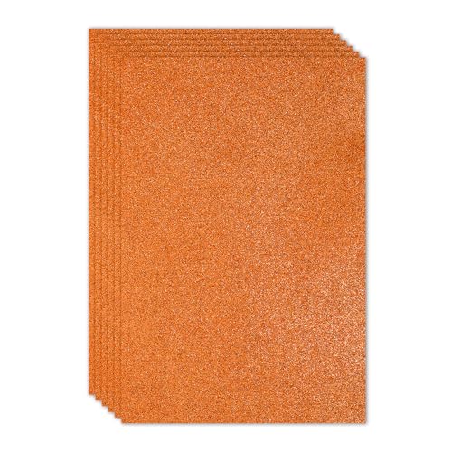 PATIKIL 2mm(1/10") Thick Non Adhesive Glitter Foam Sheet 16x24inch(40x60cm) Orange, EVA Shiny Foam Board for Craft, 6 Pcs - color: Orange