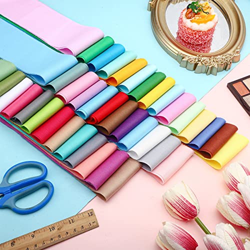 Tegeme 40 Pcs 2.55" Solid Color Jelly Fabric Strips for Quilting Clearance - color: Solid Style