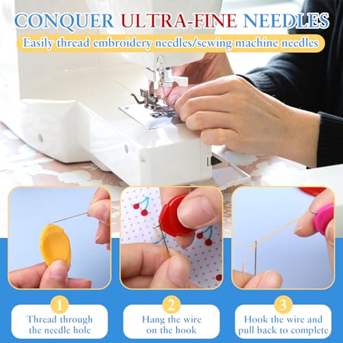 Fedmut 35PCS Needle Threaders 5 Colors Thumb Shape Sewing Needle Threader - color: 35pcs