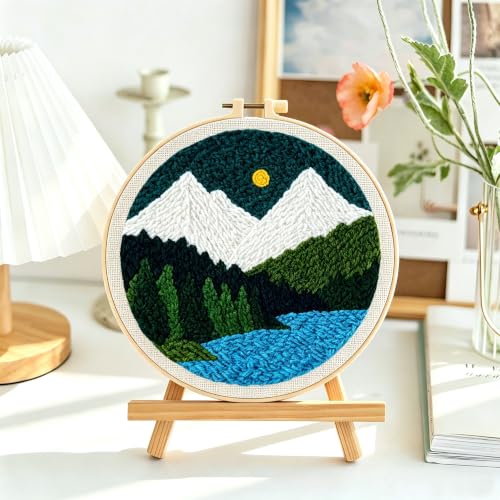 Punch Needle Kit Beginners Snow Mountain Embroidery Kit DIY Craft Lovers - color: Snow Mountain