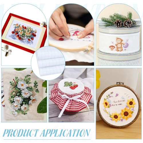 BENECREAT 14CT Aida Cloth Embroidery Cross Stitch Fabric, 39.4×29Inch Easy Count Thread Grid, Cotton Cross-Stitch Fabrics for Craft Embroidery, Handmade Needlework, DIY Handicrafts