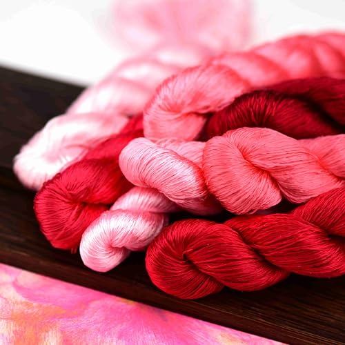 Natural Silk Thread, Handmade Embroidery Thread, 8 Colors, 110m Each, Mulberry Silk Floss for Hand Embroidery, Fine Detailed Needlework, Luxury Embroidery Threads Set（11） - color: 11