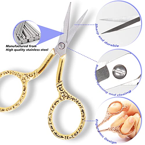 BIHRTC Stainless Steel Sharp Tip Sewing Snips Thread Cutter Safety Scissors - color: Gold