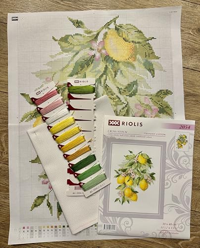 RIOLIS 2054 Bright Lemons Counted Cross Stitch Kit 11.75 x 15.75 in - style: Bright Lemons 2054
