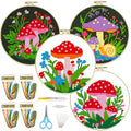 FEIYUENO 4 Pack Cute Plant Cross Stitch Embroidery Kit for Adults, Mushroom - color: Mushroom