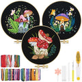 TINDTOP Embroidery Kit for Adult, Mushroom Embroidery Stitch Practice kit - color: Mushroom