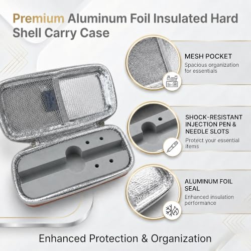 Insulated Travel Case for 1 Zepbound KwikPen & Needles, Gray - color: Starlight Gray
