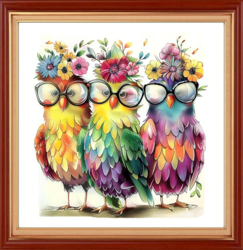Findvoor Counted Cross Stitch Kits for Adults Full Range of Cross Stitching Embroidery Unprinted Pattern for Beginners, 11CT Needlepoint Cross-Stitch Patterns Embroidery Kits-Chickens 18×18 inch - color: ColourSet18