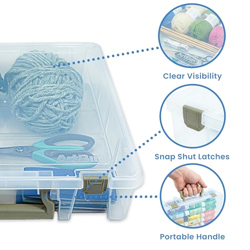 ArtBin Super Satchel 1-Compartment Craft Storage Box, Clear - color: Gold, size: 1 Pack