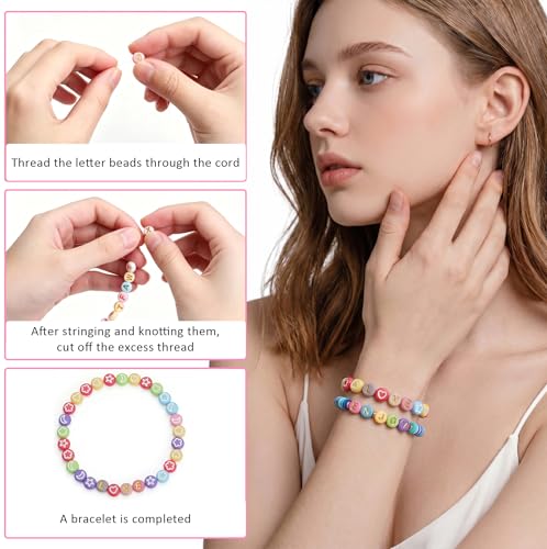 1500PCS Letter Beads, 4x7mm Alphabet Beads and Mixed-Style Beads - color: C+mixed
