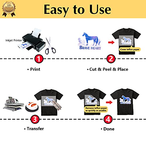TransOurDream Glitter 2.0 Heat Transfer Paper for Inkjet Printer (20 Sheets, 8.5x11'') Printable Heat Transfer Vinyl for T Shirts Iron on Transfers for Light & Dark Fabrics(TOD-GL2-20) - color: Glitter, size: 20 Sheets