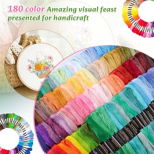 LOVIMAG Embroidery Thread 180pcs Friendship Bracelet String Floss Kit Yarn - style: 180p Colors