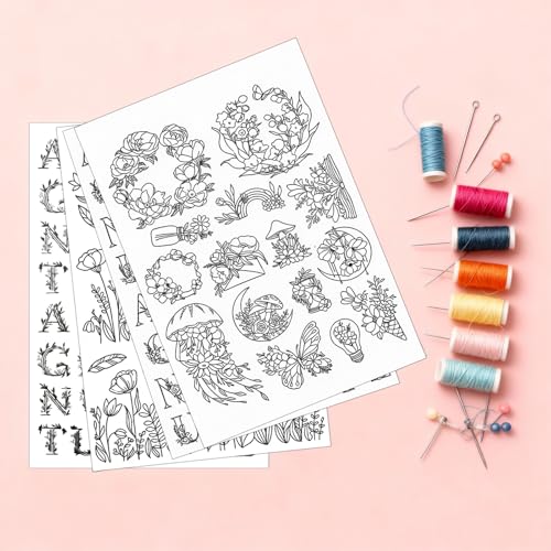 114 pcs Water Soluble Embroidery Patterns - style: C