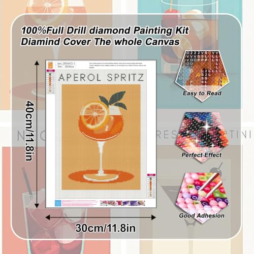 EIBEILI Diamond Art Kits for Adults-4P Wine Cocktail Diamond Painting Kits - color: DP04472