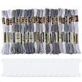 24 Skeins 6 Strands Variegated Grey Embroidery Thread for Craft - color: Gray