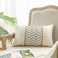 Lumbar Throw Pillow Covers Set of 1 (Beige & Black, 12x20 Inch) - color: Black Grid, size: 20" x 12" (Pack of 1)