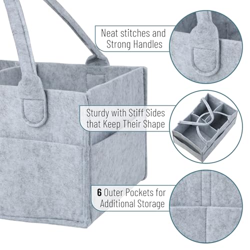 Mr. Pen- Baby Diaper Caddy Organizer, Gray, Large - color: Gray, size: 1 Pack, Large
