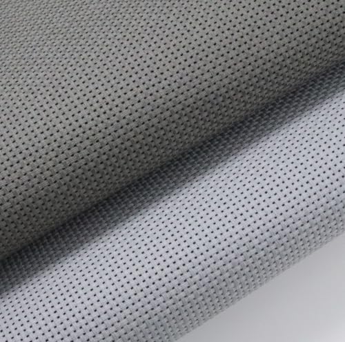 KCS 2 pc of 15" x 18"(38cmx45cm) 11 Count Cross Stitch Cotton Aida Cloth Needlework Fabric Box (Light Grey+Medium Grey,11CT) - color: Light Grey+medium Grey, size: 11CT