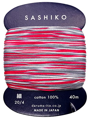 Yokota Daruma Sashiko Thread Single and Variegated Color (Morning Glory, Thin 40M Card) - color: Morning glory