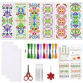 ORIGACH 6 Pack Colorful Folk Pattern Cross Stitch Kit - style: Colorful Vyshyvanka Style