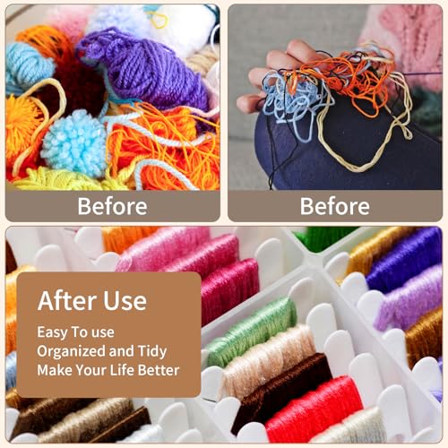 200 Pcs Embroidery Floss Bobbins,Plastic Embroidery Thread Cards for Sewing