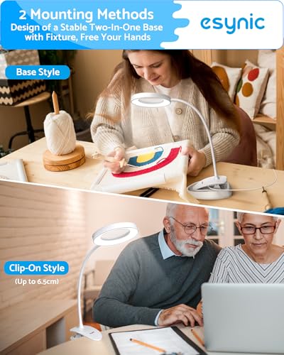 eSynic Desktop Magnifying with 40 LED Lights-Blue Light Blocking