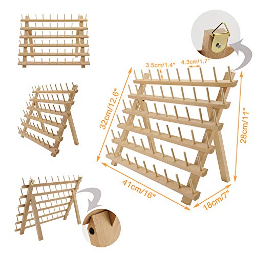 New brothread 4X60 Spools Wooden Thread Rack