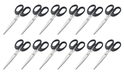 12Pack 6.3Inch Sewing Scissors Yarn Thread Craft Scissors Small Snips Trimming Nipper for Home Office School DIY Projects (Black)