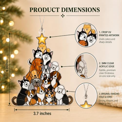 Dog Christmas Ornaments 2026, Cute Dog Ornament, Dog Lover Gifts for Women - color: Dog Tree 3